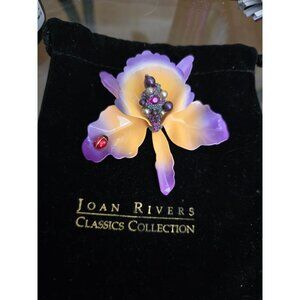 JOAN RIVERS CLASSICS COLLECTION ORCHID BROOCH WITH PEARL AND LADYBUG